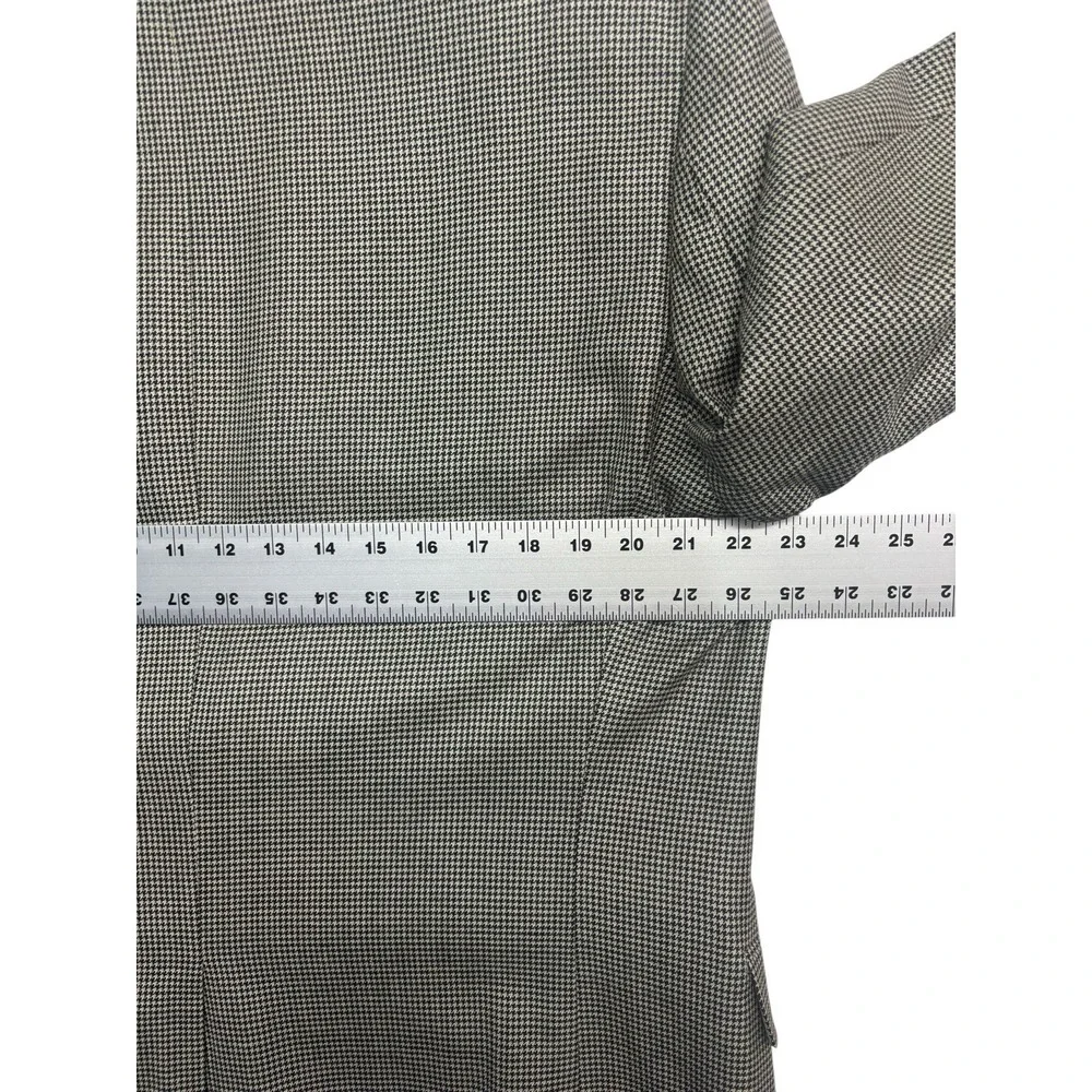 Ralph Lauren 43R Black White Houndstooth Silk Wool Blazer Jacket Sport Suit Coat